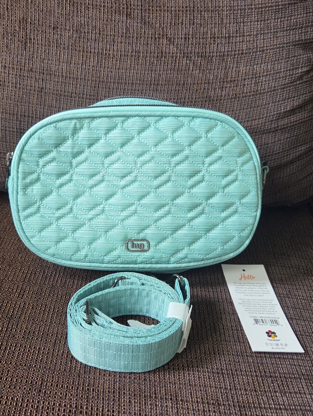 Lug Comet Crossbody Bag in Brushed Aquamarine